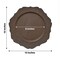 BROWN 6 Round 13" Rustic Wooden Acrylic CHARGER PLATES Scallop Rim